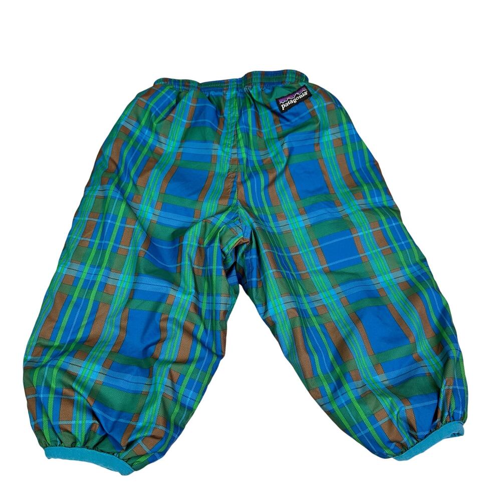 Patagonia Puff Ball Pants  Size 6M Green Baby blue Quilted Reversible Outdoor